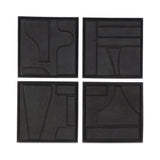 Alva Black Wall Sculpture (Set of 4) - Ornate Home