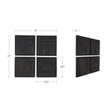 Alva Black Wall Sculpture (Set of 4) - Ornate Home