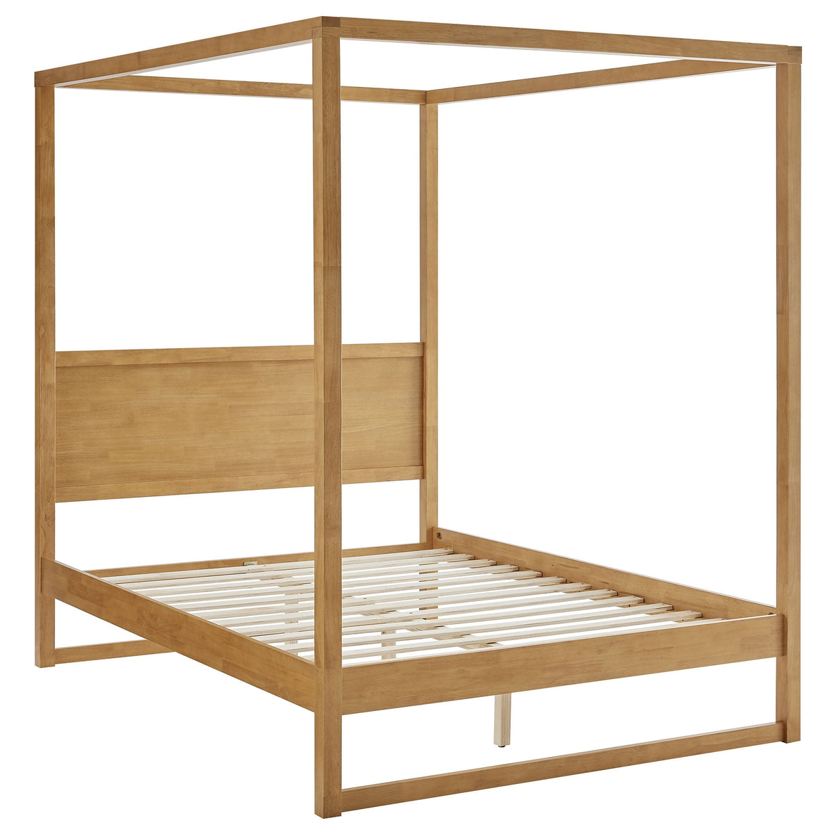Alva Oak King Wood Canopy Platform Bed - Ornate Home