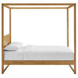 Alva Oak King Wood Canopy Platform Bed - Ornate Home