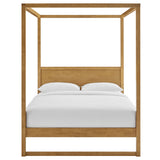 Alva Oak Queen Wood Canopy Platform Bed - Ornate Home