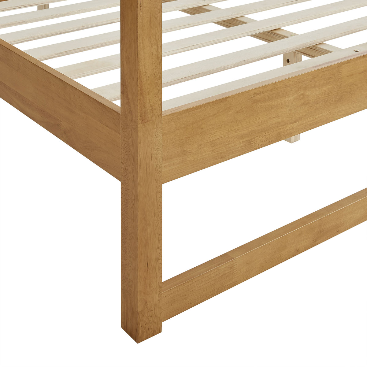 Alva Oak Queen Wood Canopy Platform Bed - Ornate Home