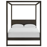 Alva Smoked Oak Queen Wood Canopy Platform Bed - Ornate Home