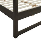 Alva Smoked Oak Queen Wood Canopy Platform Bed - Ornate Home