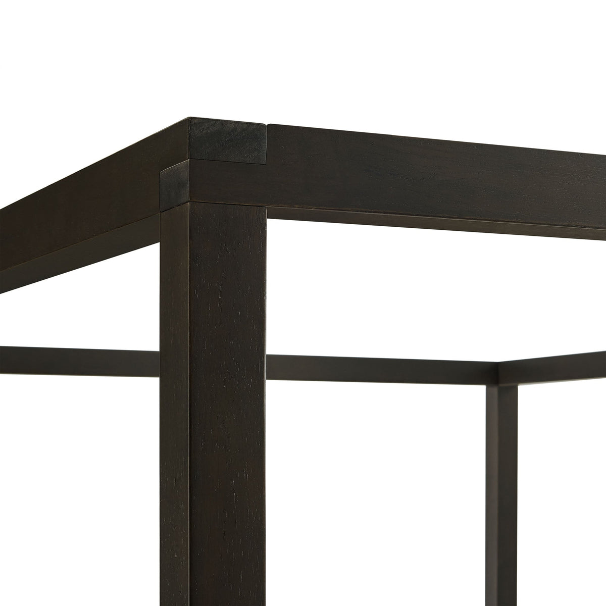 Alva Smoked Oak Queen Wood Canopy Platform Bed - Ornate Home