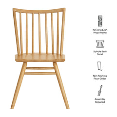 Alvar Ash Spindle Back Dining Side Chairs (Set of 2) - Ornate Home