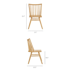 Alvar Ash Spindle Back Dining Side Chairs (Set of 2) - Ornate Home