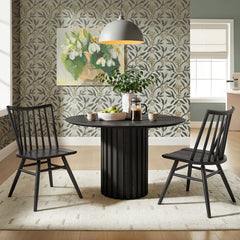 Alvar Black Spindle Back Dining Side Chairs (Set of 2) - Ornate Home
