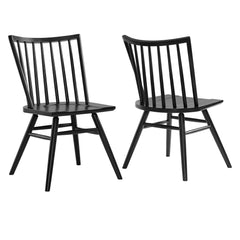 Alvar Black Spindle Back Dining Side Chairs (Set of 2) - Ornate Home