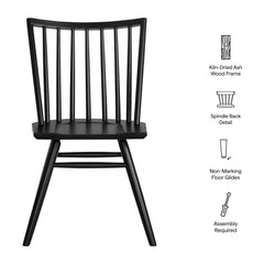 Alvar Black Spindle Back Dining Side Chairs (Set of 2) - Ornate Home