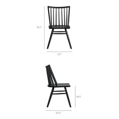 Alvar Black Spindle Back Dining Side Chairs (Set of 2) - Ornate Home