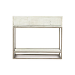 Alvar Glazed Silver/Brushed White Nightstand - Ornate Home