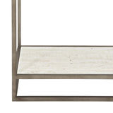 Alvar Glazed Silver/Brushed White Nightstand - Ornate Home