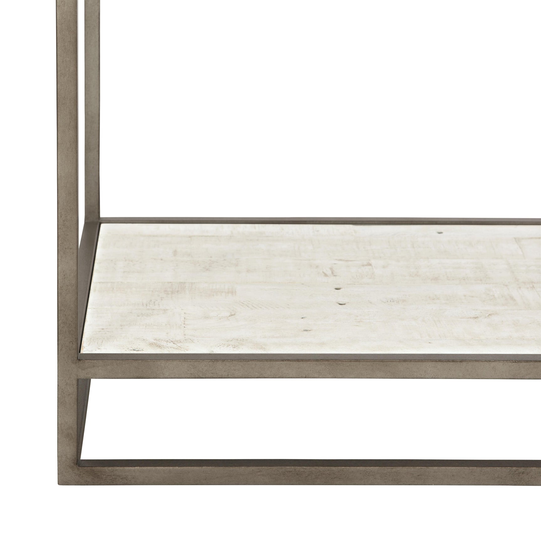 Alvar Glazed Silver/Brushed White Nightstand - Ornate Home