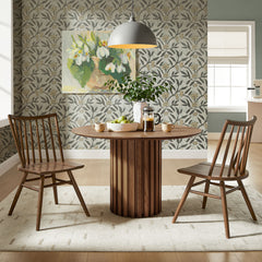 Alvar Walnut Spindle Back Dining Side Chairs (Set of 2) - Ornate Home