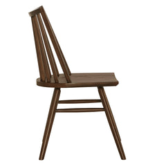 Alvar Walnut Spindle Back Dining Side Chairs (Set of 2) - Ornate Home