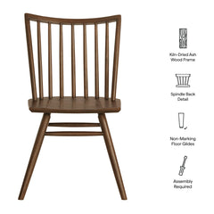 Alvar Walnut Spindle Back Dining Side Chairs (Set of 2) - Ornate Home