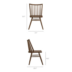 Alvar Walnut Spindle Back Dining Side Chairs (Set of 2) - Ornate Home