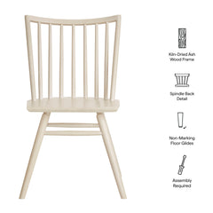 Alvar White Wash Spindle Back Dining Side Chairs (Set of 2) - Ornate Home