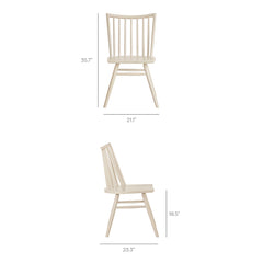 Alvar White Wash Spindle Back Dining Side Chairs (Set of 2) - Ornate Home