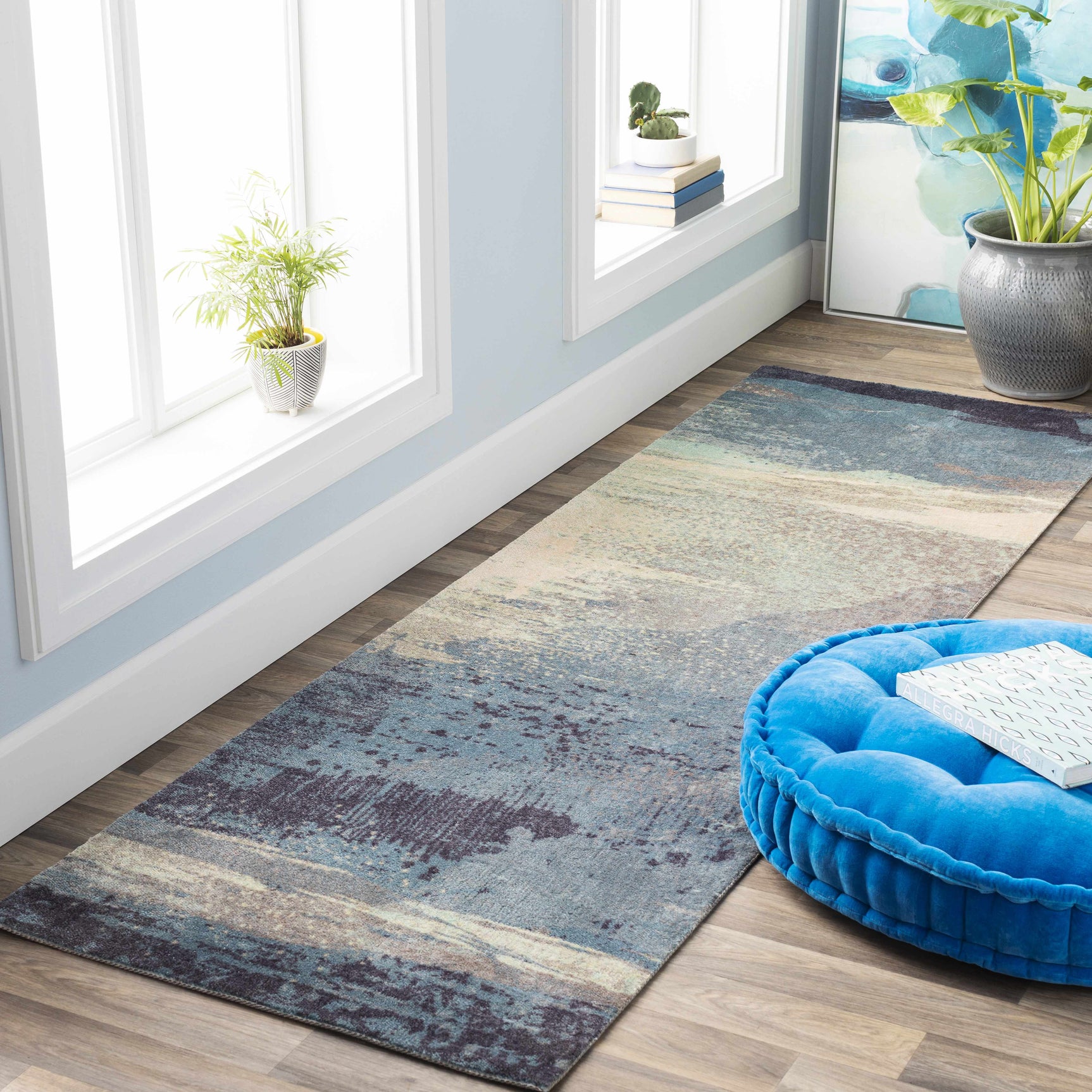 Alvaton Abstract Blue Rug - Ornate Home