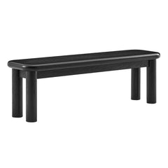 Alvia Black 58" Oak Wood Bench - Ornate Home