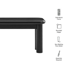 Alvia Black 58" Oak Wood Bench - Ornate Home