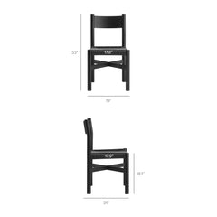 Alvia Black 6-Piece Oak Wood Dining Table and Seating Set - Ornate Home