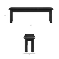 Alvia Black 6-Piece Oak Wood Dining Table and Seating Set - Ornate Home