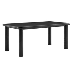 Alvia Black 72" Rectangular Oak Wood Dining Table - Ornate Home
