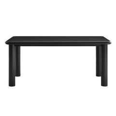Alvia Black 72" Rectangular Oak Wood Dining Table - Ornate Home