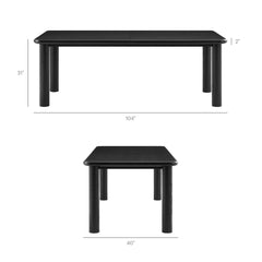 Alvia Black 9-Piece Oak Wood Extendable Dining Table and Chairs Set - Ornate Home