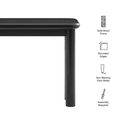 Alvia Black Oak Wood Console Table - Ornate Home