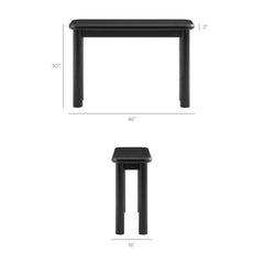 Alvia Black Oak Wood Console Table - Ornate Home