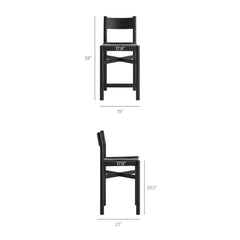 Alvia Black Oak Wood Counter Stools With Woven Seats (Set of 2) - Ornate Home