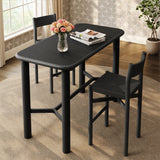 Alvia Black Rectangular 60" Oak Wood Bar Table - Ornate Home