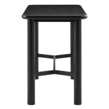 Alvia Black Rectangular 60" Oak Wood Bar Table - Ornate Home
