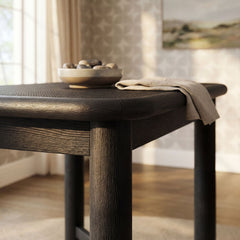 Alvia Black Rectangular 60" Oak Wood Bar Table - Ornate Home
