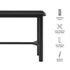 Alvia Black Rectangular 60" Oak Wood Bar Table - Ornate Home