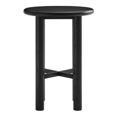 Alvia Black Round 30" Oak Wood Bar Table - Ornate Home