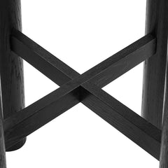 Alvia Black Round 30" Oak Wood Bar Table - Ornate Home