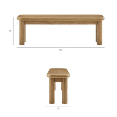 Alvia Weathered 3-Piece Oak Wood Dining Table and Benches Set - Ornate Home