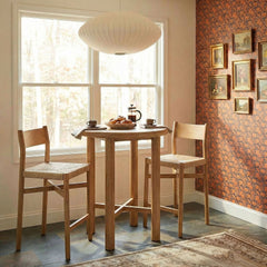 Alvia Weathered 3-Piece Round Oak Wood Bar Table With Bar Stools Set - Ornate Home