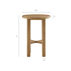 Alvia Weathered 3-Piece Round Oak Wood Bar Table With Bar Stools Set - Ornate Home