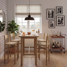 Alvia Weathered 5-Piece Rectangular Oak Wood Bar Table With Bar Stools Set - Ornate Home