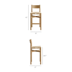 Alvia Weathered 5-Piece Rectangular Oak Wood Bar Table With Bar Stools Set - Ornate Home