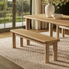 Alvia Weathered 58" Oak Wood Bench - Ornate Home