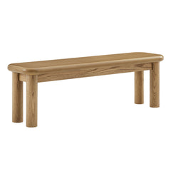 Alvia Weathered 58" Oak Wood Bench - Ornate Home