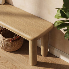 Alvia Weathered 58" Oak Wood Bench - Ornate Home