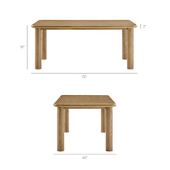 Alvia Weathered 6-Piece Oak Wood Dining Table and Seating Set - Ornate Home